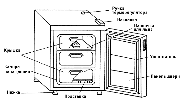 Схема устройства морозильной камеры